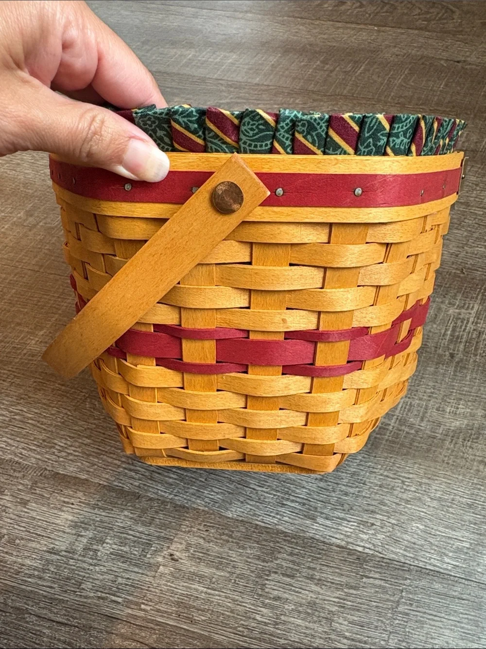 Longaberger Snowflake Basket 1997 Christmas  Fabric Liner & Protector 6.5”H